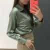 Elegant Satin Loose Women Shirt Spring Turn-down Collar Ladies Blouse Autumn Vintage Casual Button Silk Tops - Image 18