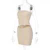 Hugcitar Solid Sleeveless Folds Tube Crop Top Skirts 2 Piece Matching Set Summer Fashion Streetwear Beach Clothing Drop Shipping - Image 13