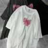 KUSAHIKI Retro Bow Print Women's Summer T-shirt - Image 15