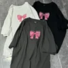 KUSAHIKI Retro Bow Print Women's Summer T-shirt - Image 13