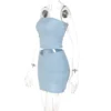 Hugcitar Solid Sleeveless Folds Tube Crop Top Skirts 2 Piece Matching Set Summer Fashion Streetwear Beach Clothing Drop Shipping - Image 22