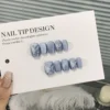 Pink Cat Eye Press-On Nails with Diamonds – Square Full Cover Tips 10PCS - Image 13