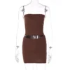Hugcitar Solid Sleeveless Folds Tube Crop Top Skirts 2 Piece Matching Set Summer Fashion Streetwear Beach Clothing Drop Shipping - Image 15