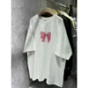 KUSAHIKI Retro Bow Print Women's Summer T-shirt - Image 7