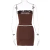 Hugcitar Solid Sleeveless Folds Tube Crop Top Skirts 2 Piece Matching Set Summer Fashion Streetwear Beach Clothing Drop Shipping - Image 17