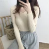 Korean Autumn V Neck Sweater Knitted Fashion Sweaters 2025 Slim Winter Tops For Women Pullover Jumper Pull Femme Truien Dames - Image 4