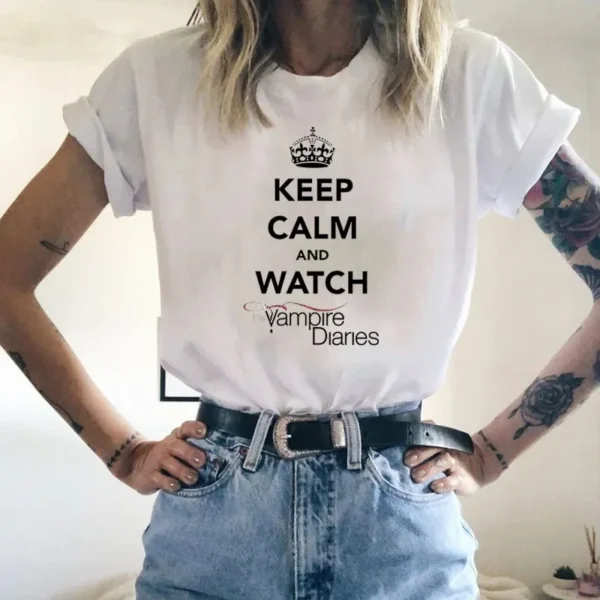 The Vampire Diaries Women's T-shirT Summer Loose Top Female T Shirt Harajuku Ulzzang Clothes Casual O-neck Ladies Tees Top Shirt - Image 7