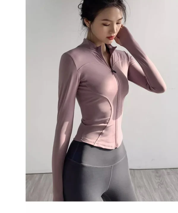 Women's Jacket Quick-drying Sun Protection Sport Coat Women's Tight Yoga Wear Long Sleeve Cardigan Running Fitness Jacket Zipper - Image 23