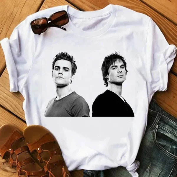 The Vampire Diaries Women's T-shirT Summer Loose Top Female T Shirt Harajuku Ulzzang Clothes Casual O-neck Ladies Tees Top Shirt