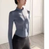 Women's Jacket Quick-drying Sun Protection Sport Coat Women's Tight Yoga Wear Long Sleeve Cardigan Running Fitness Jacket Zipper - Image 22
