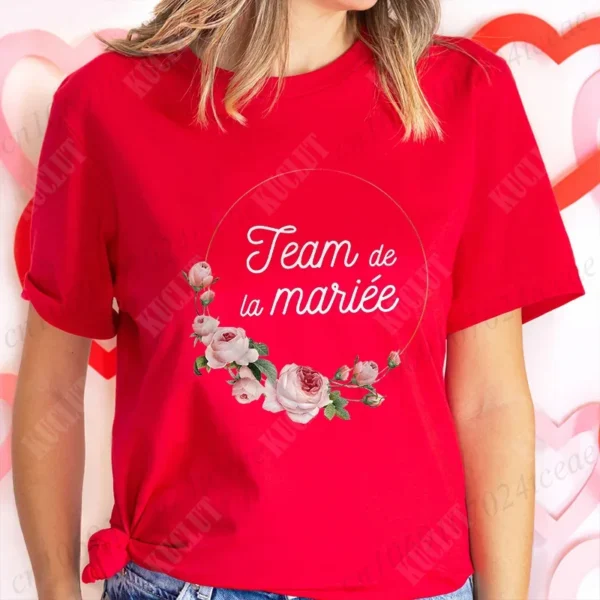 Bridal Shower Wedding T-shirt French Women Bachelorette EVJF Party Tshirt Future Bride Y2k Tshirt Team Bride Bridesmaid Tops - Image 6