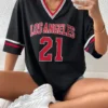 Los Angeles Number 91 TShirt For Men Women Summer Oversized V-neck Tee Harajuku Trend Short Sleeve Female Streetwear Tops Unisex - Image 13