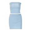 Hugcitar Solid Sleeveless Folds Tube Crop Top Skirts 2 Piece Matching Set Summer Fashion Streetwear Beach Clothing Drop Shipping - Image 30