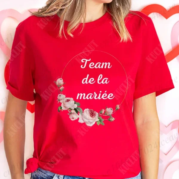 Bridal Shower Wedding T-shirt French Women Bachelorette EVJF Party Tshirt Future Bride Y2k Tshirt Team Bride Bridesmaid Tops - Image 8
