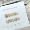 Pink Cat Eye Press-On Nails with Diamonds – Square Full Cover Tips 10PCS - Image 25