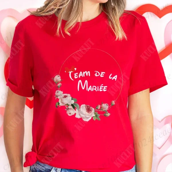 Bridal Shower Wedding T-shirt French Women Bachelorette EVJF Party Tshirt Future Bride Y2k Tshirt Team Bride Bridesmaid Tops - Image 7