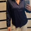Elegant Satin Loose Women Shirt Spring Turn-down Collar Ladies Blouse Autumn Vintage Casual Button Silk Tops - Image 5