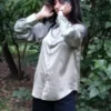 Elegant Satin Loose Women Shirt Spring Turn-down Collar Ladies Blouse Autumn Vintage Casual Button Silk Tops - Image 3