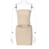 Hugcitar Solid Sleeveless Folds Tube Crop Top Skirts 2 Piece Matching Set Summer Fashion Streetwear Beach Clothing Drop Shipping - Image 12