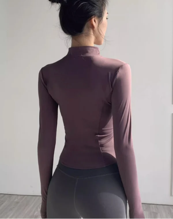Women's Jacket Quick-drying Sun Protection Sport Coat Women's Tight Yoga Wear Long Sleeve Cardigan Running Fitness Jacket Zipper - Image 18