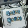 Pink Cat Eye Press-On Nails with Diamonds – Square Full Cover Tips 10PCS - Image 20