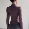 Women's Jacket Quick-drying Sun Protection Sport Coat Women's Tight Yoga Wear Long Sleeve Cardigan Running Fitness Jacket Zipper - Image 17