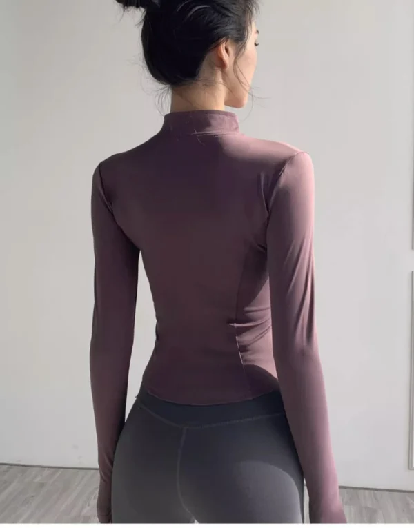 Women's Jacket Quick-drying Sun Protection Sport Coat Women's Tight Yoga Wear Long Sleeve Cardigan Running Fitness Jacket Zipper - Image 17