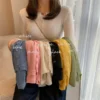 Knitted Women Sweater Button O-neck Pullovers Spring Autumn Basic Sweaters for Female Pullover Slim Solid Bold Stripes Tops - Image 14