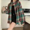 Plaid Shirt Women Autumn Long Sleeve Top Female Vintage Fashion Single Breasted Blouse Ladies Preppy Style Loose Check Shirts - Image 16